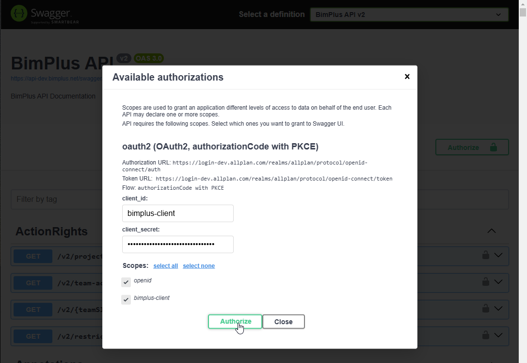 Bimplus Developer Guide > How to call BimPlus API from Swagger > image-2025-1-15_16-43-37.png